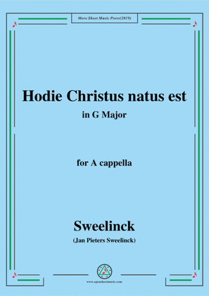 Book cover for Sweelinck-Hodie Christus natus est,in G Major,for A cappella