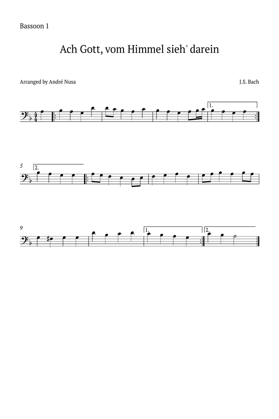 Ach Gott, vom Himmel sieh' darein Woodwind Trio scores gallery preview page 2