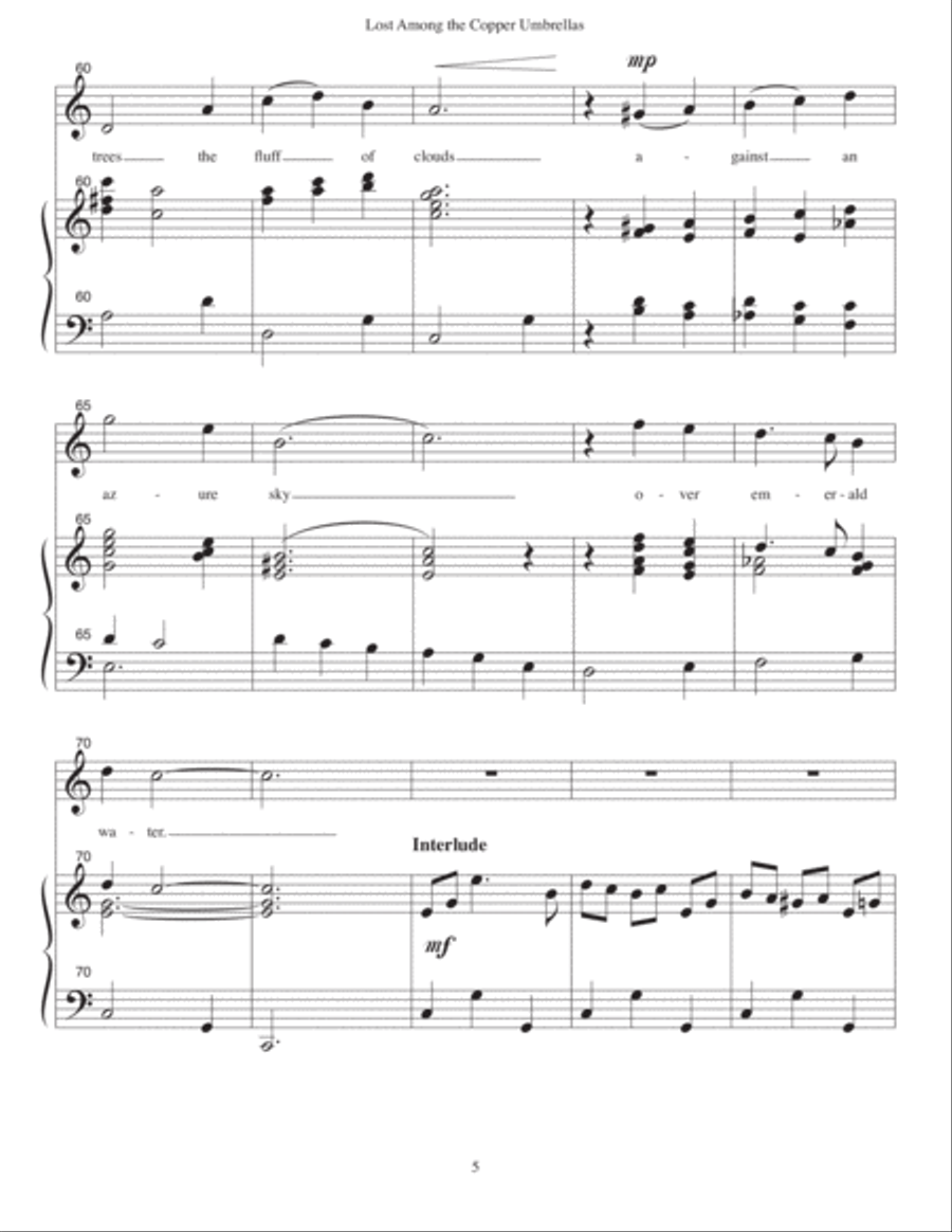 Lost Among the Copper Umbrellas (C Major) High Voice scores gallery preview page 5