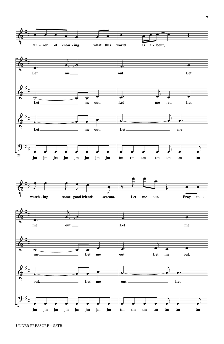 Under Pressure (from NBC's The Sing-Off) 4-Part scores gallery preview page 6