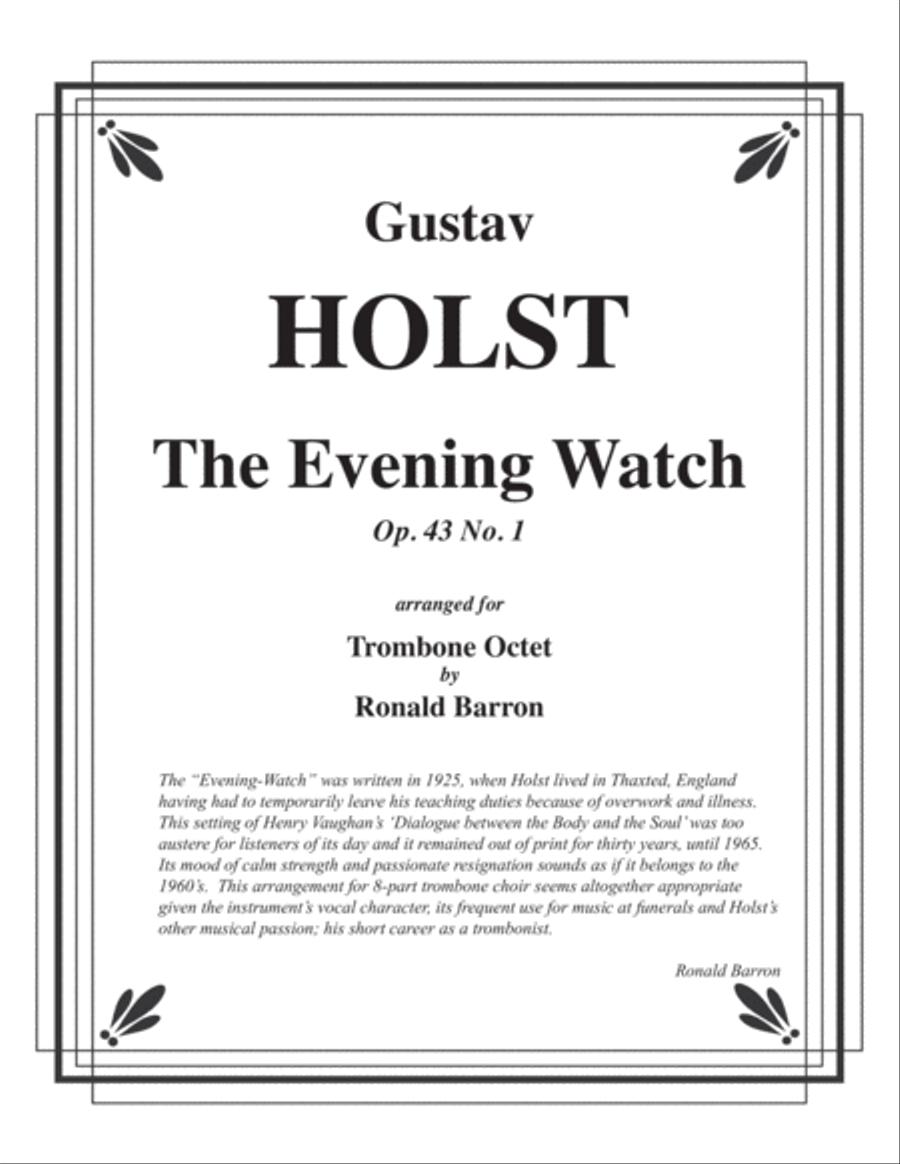 The Evening Watch for Trombone Octet Trombone scores gallery preview page 2