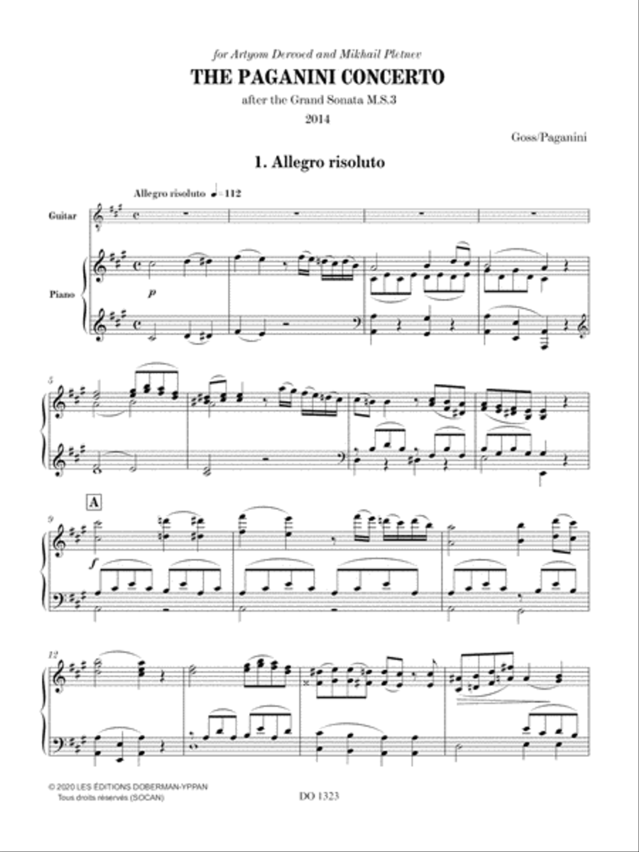 The Paganini Concerto (piano reduction) Classical Guitar scores gallery preview page 6