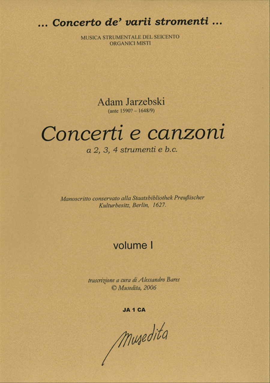 Canzoni e concerti (ms, D-B, 1627) Basso Continuo scores gallery preview page 1