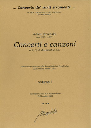 Book cover for Canzoni e concerti (ms, D-B, 1627)