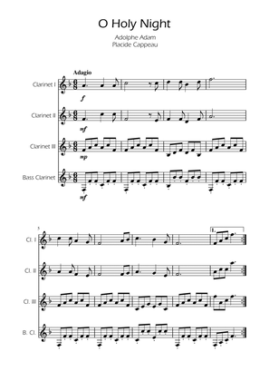 O Holy Night - Clarinet Quartet