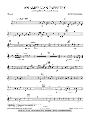 An American Tapestry (for Wind Ensemble) - F Horn 3