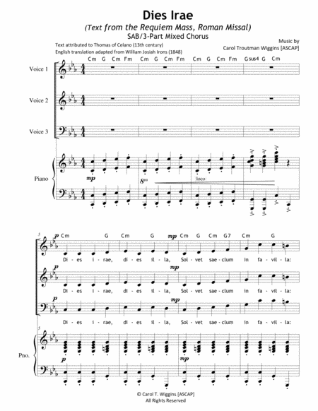 Dies Irae (Text from the Requiem Mass, Roman Missal) [SAB] image number null