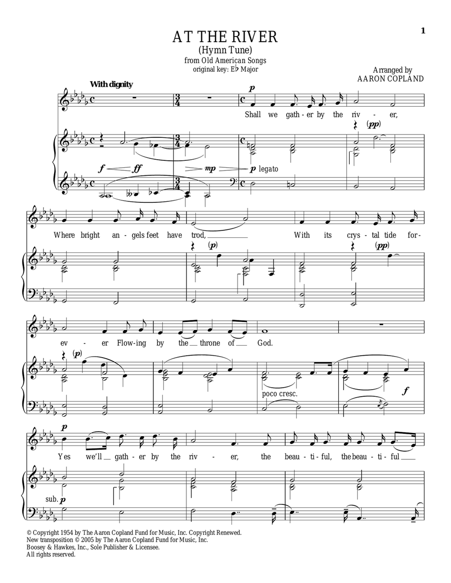 At The River Piano, Vocal scores gallery preview page 1