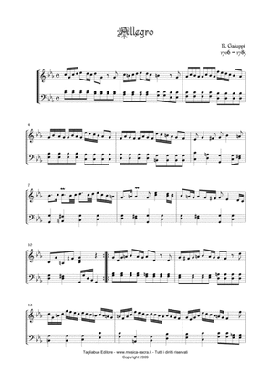ALLEGRO - Baldassarre Galuppi - Arr. for Piano/Organ
