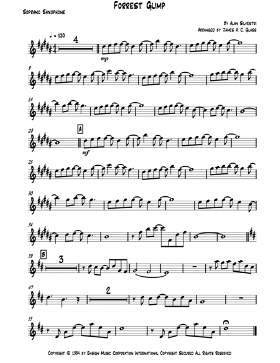 Forrest Gump Suite Saxophone Quartet scores gallery preview page 5
