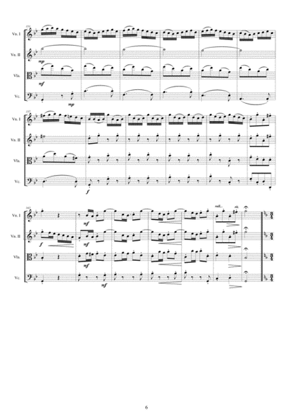 Vivaldi - Violin Concerto in G minor RV 316 Op.4 No.6 for Strings Quartet image number null