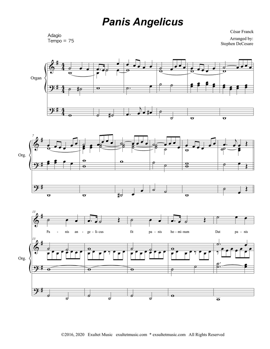 Panis Angelicus (for Vocal Solo - Medium Key - Organ accompaniment) Piano, Vocal scores gallery preview page 2