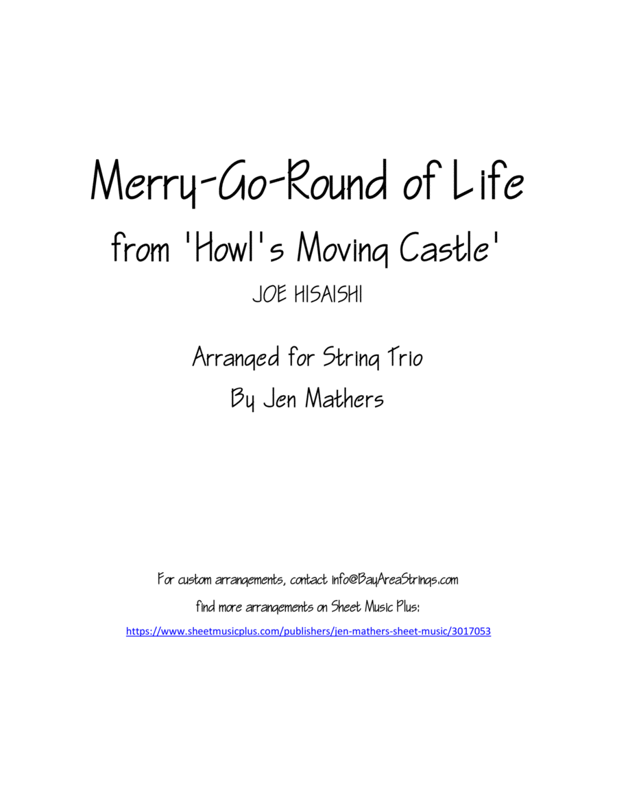 Merry-go-round Of Life String Trio scores gallery preview page 1