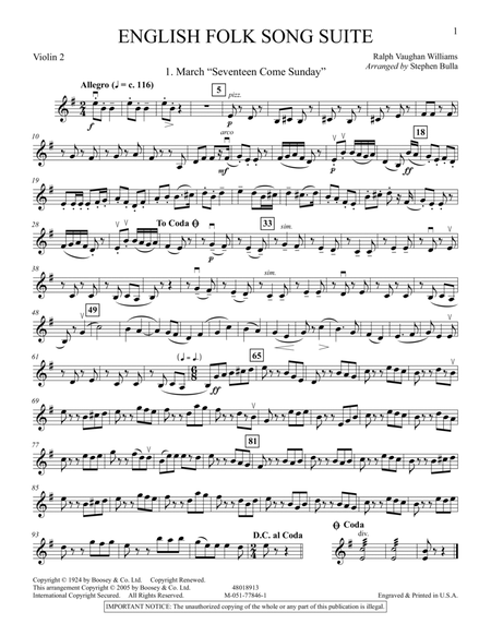 English Folk Song Suite - Violin 2