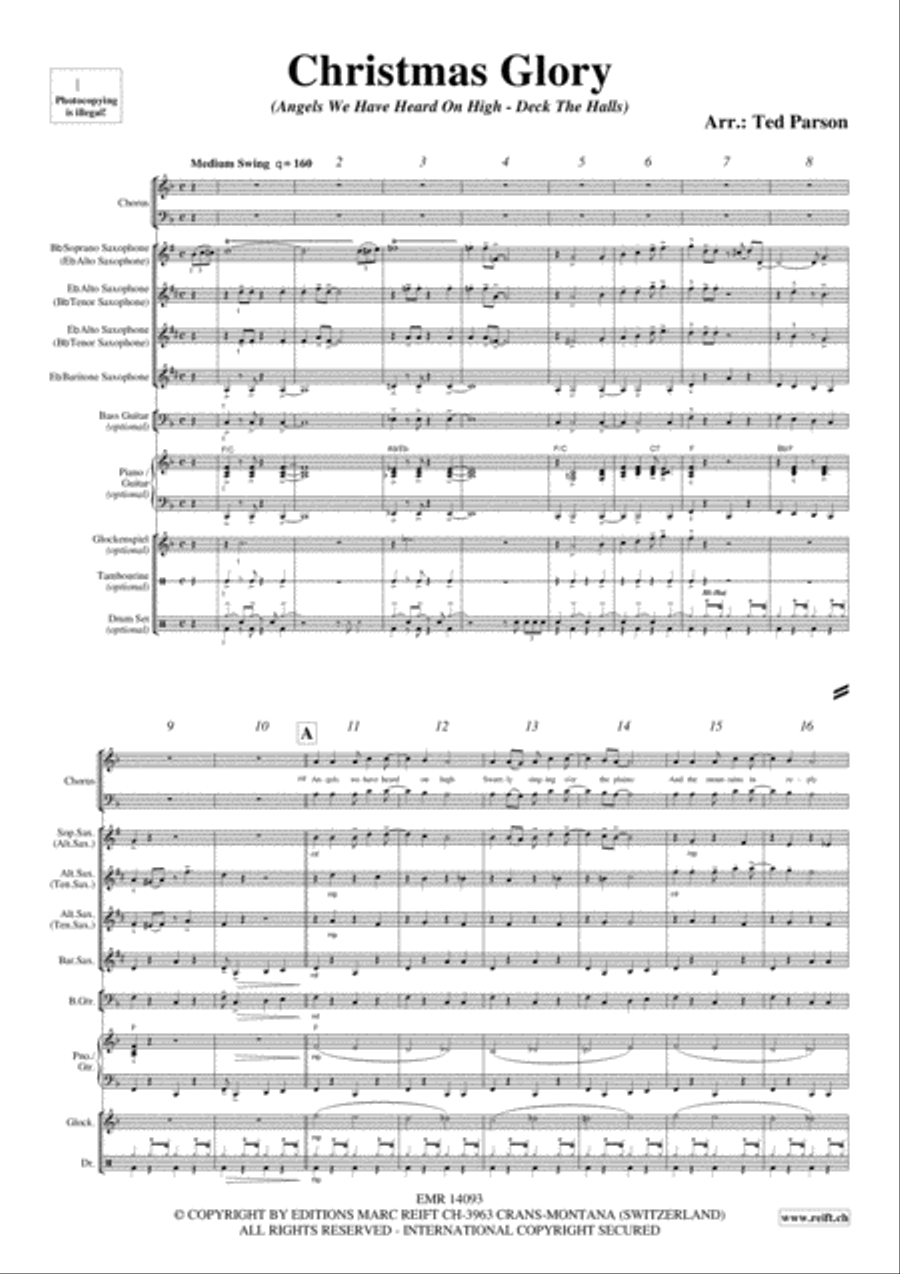 Christmas Glory Saxophone Quartet scores gallery preview page 4