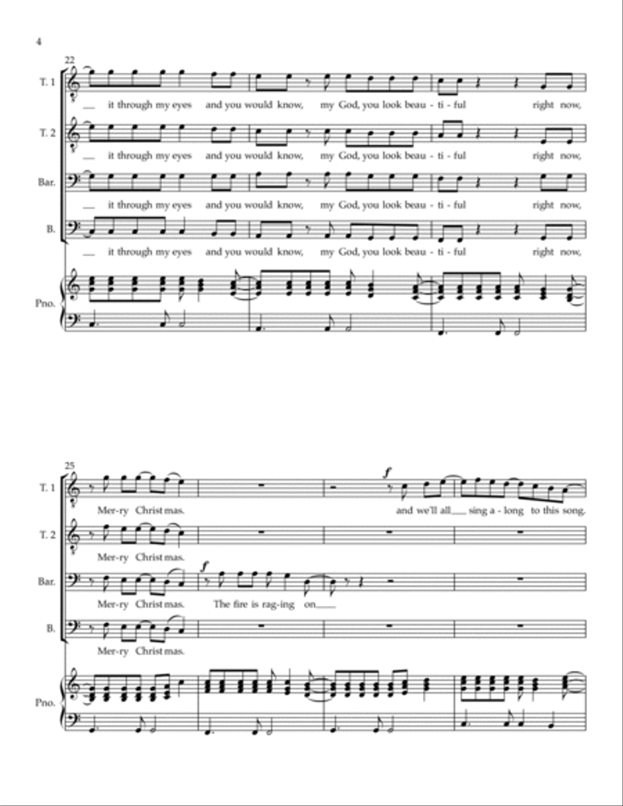Merry Christmas TTBB scores gallery preview page 4
