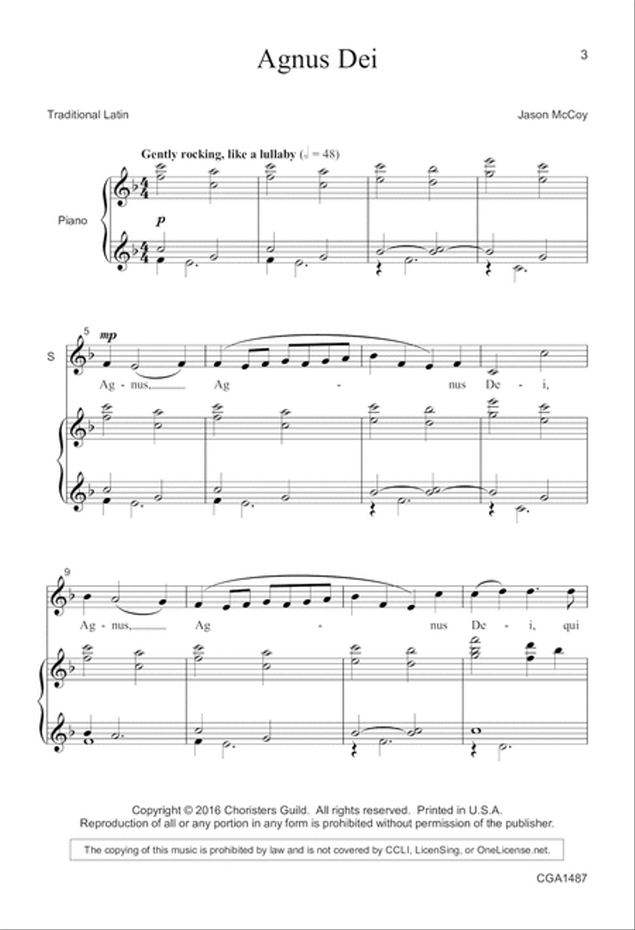 Agnus Dei Agnus Dei 4-Part scores gallery preview page 3