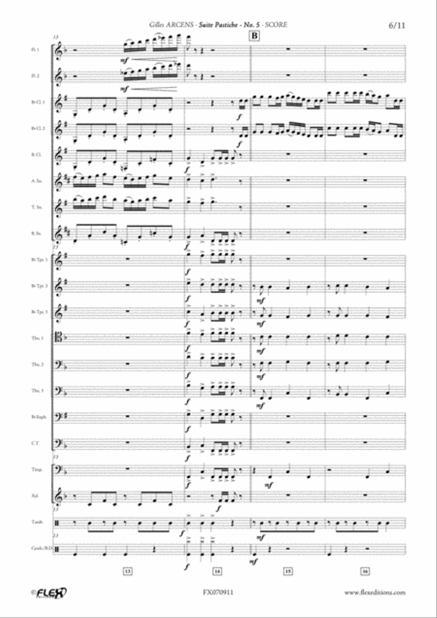 Suite Pastiche: No. 5 Concert Band scores gallery preview page 6