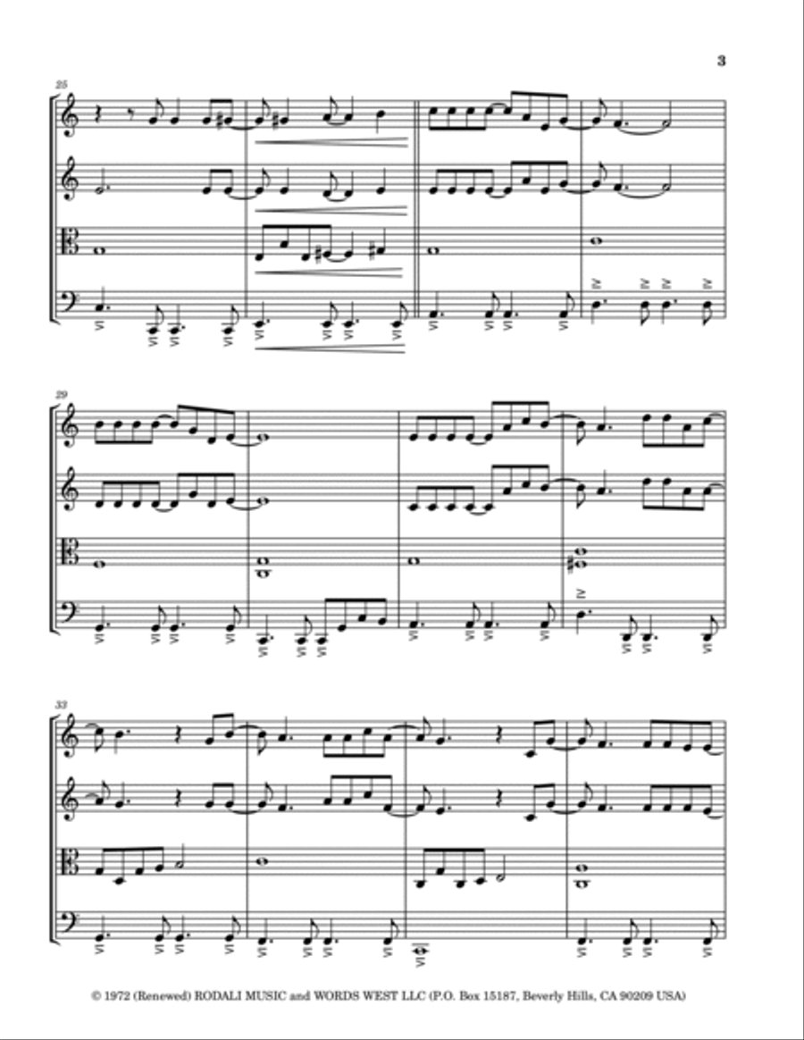 Killing Me Softly With His Song String Quartet scores gallery preview page 3
