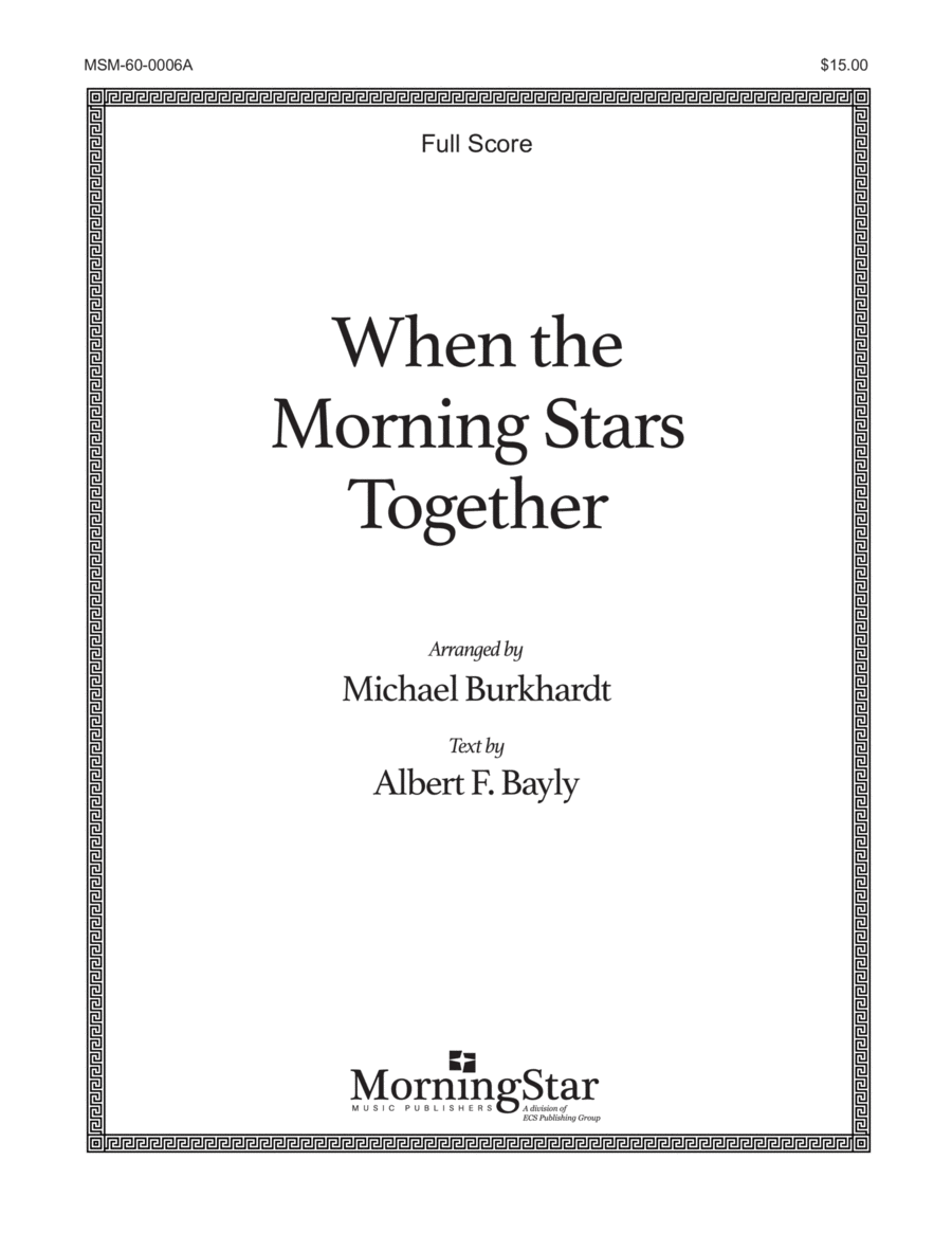When the Morning Stars Together Choir scores gallery preview page 1