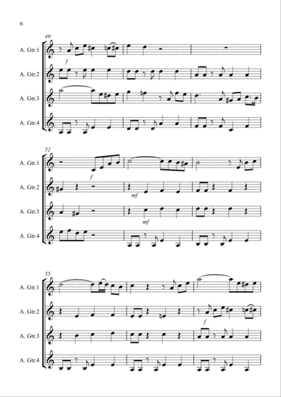 Tasty Tango for Guitar Quartet Tasty Tango for Guitar Quartet Guitar Ensemble scores gallery preview page 6