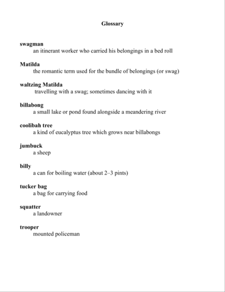 Waltzing Matilda Waltzing Matilda 4-Part scores gallery preview page 2
