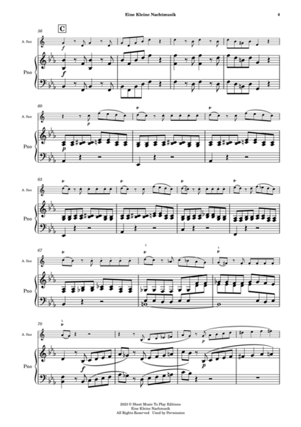 Eine Kleine Nachtmusik (1 mov.) - Alto Sax and Piano (Full Score and Parts) image number null