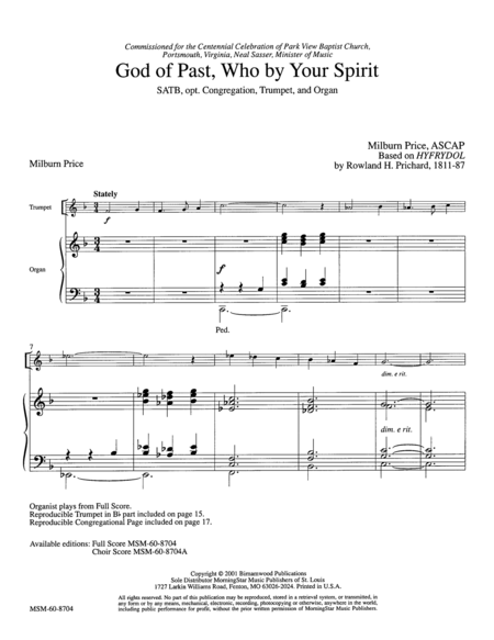 God of Past, Who by Your Spirit (Downloadable Full Score and Parts) image number null