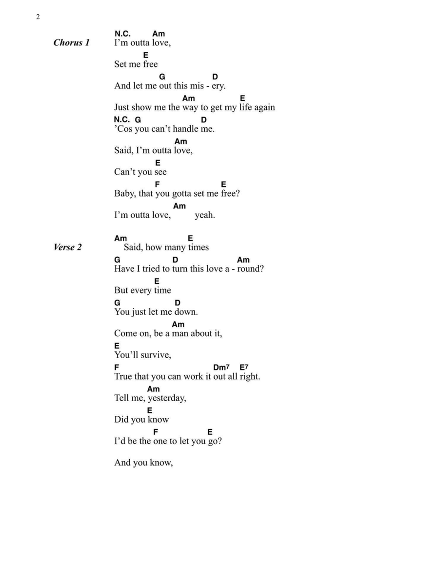 I'm Outta Love Acoustic Guitar scores gallery preview page 2