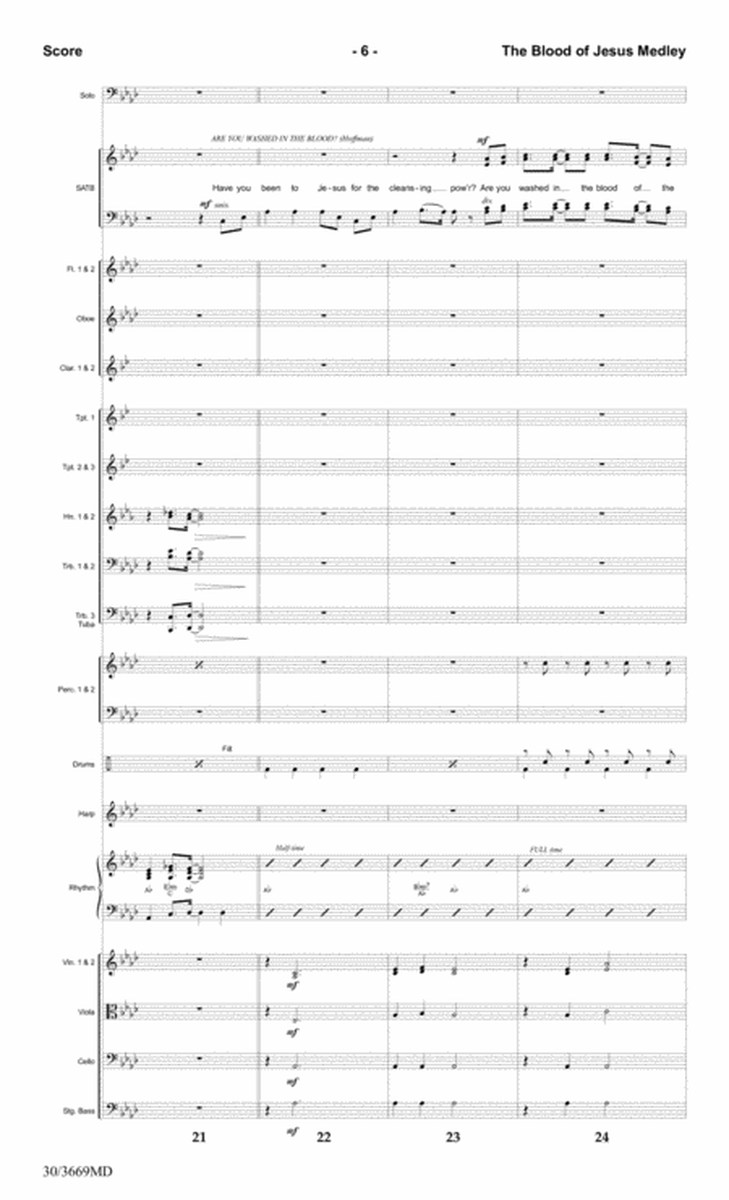The Blood of Jesus Medley - Orchestral Score and Parts