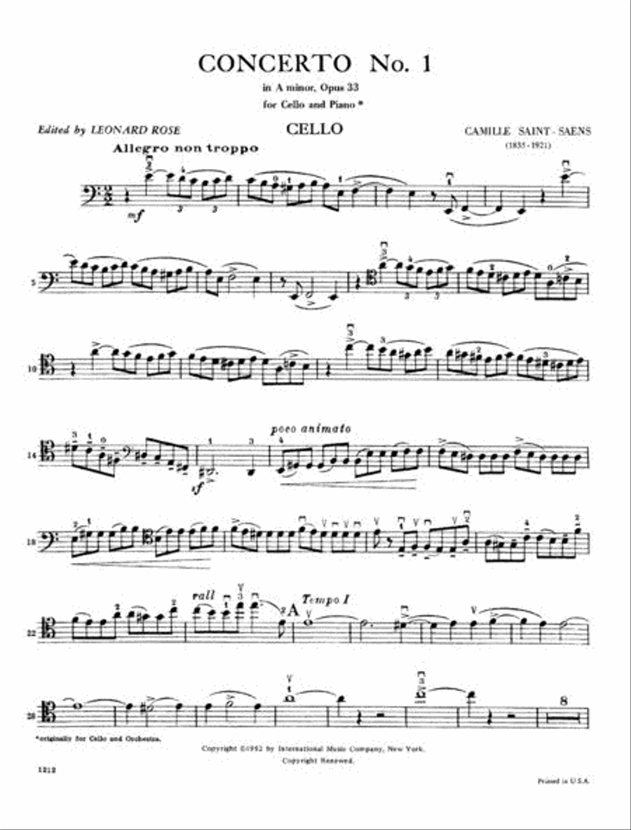 Concerto No. 1 In A Minor, Opus 33