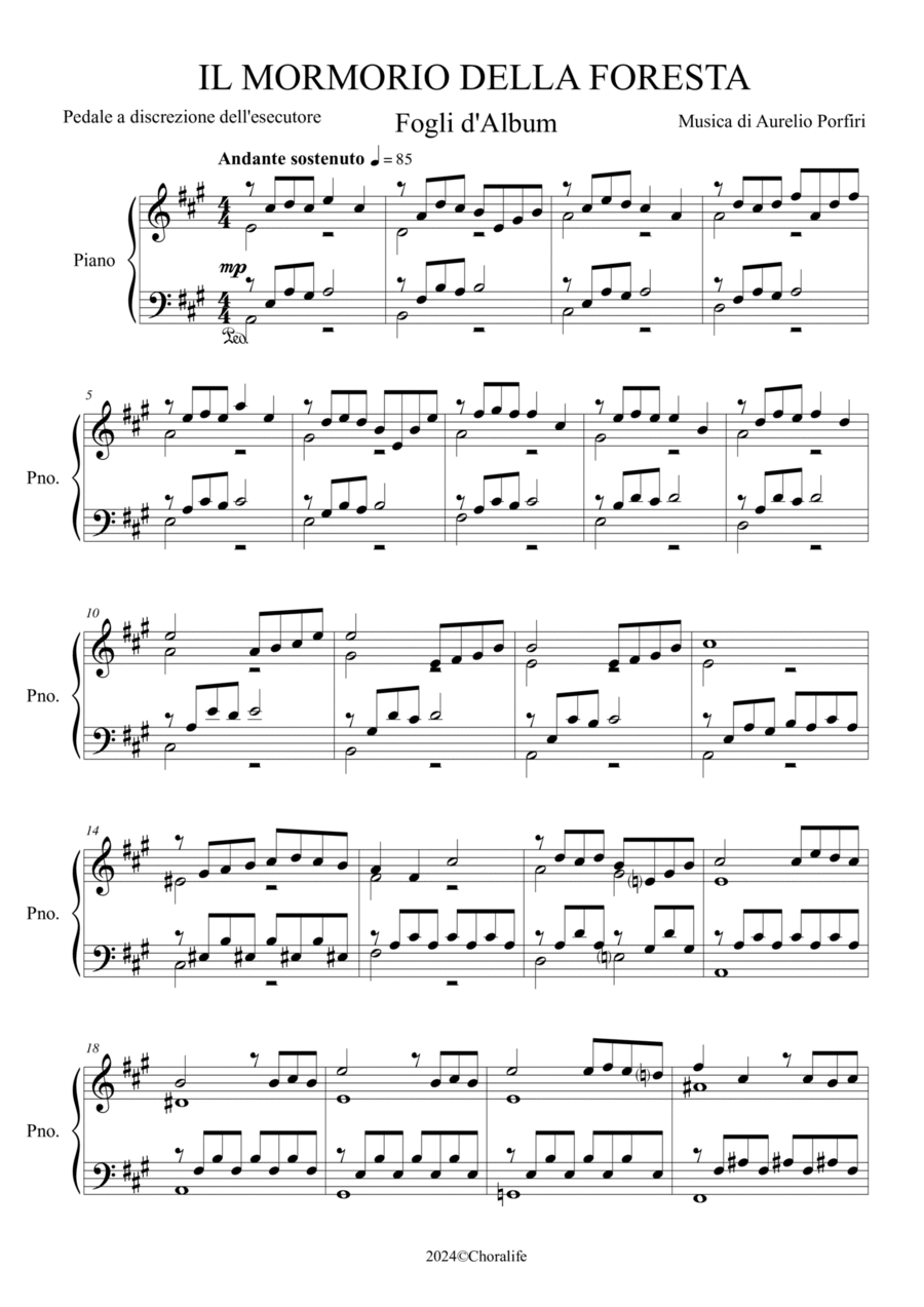 IL MORMORIO DELLA FORESTA Chamber Music scores gallery preview page 1