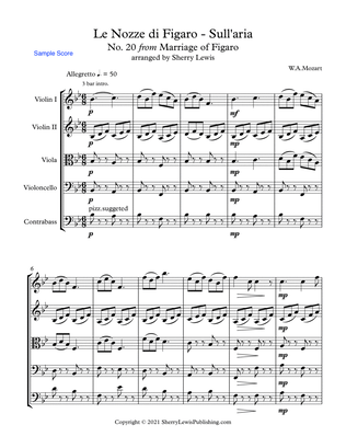 MARRIAGE OF FIGARO - LE NOZZE DI FIGARO - SULL'ARIA - Mozart -String Orchestra, Intermediate Level f