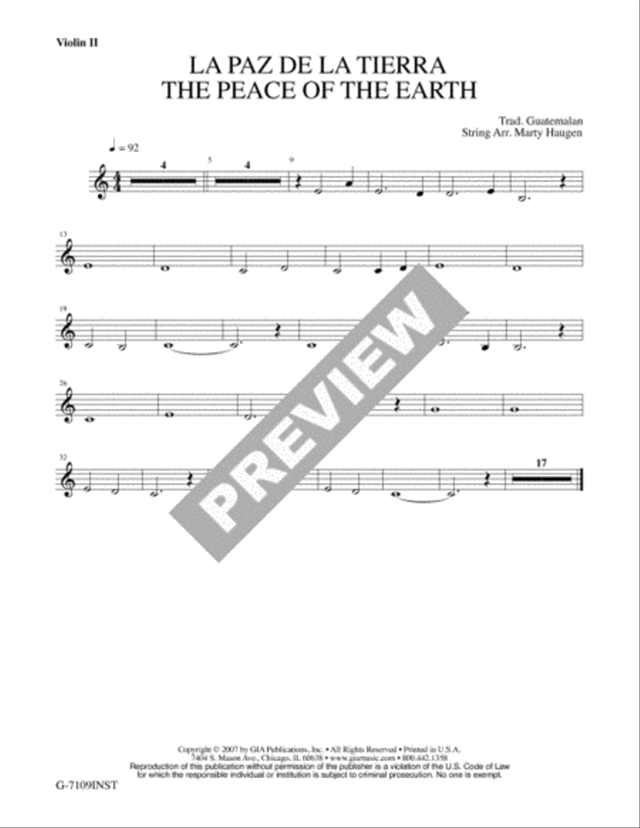 La Paz de la Tierra / The Peace of the Earth - Instrument edition Cello scores gallery preview page 3