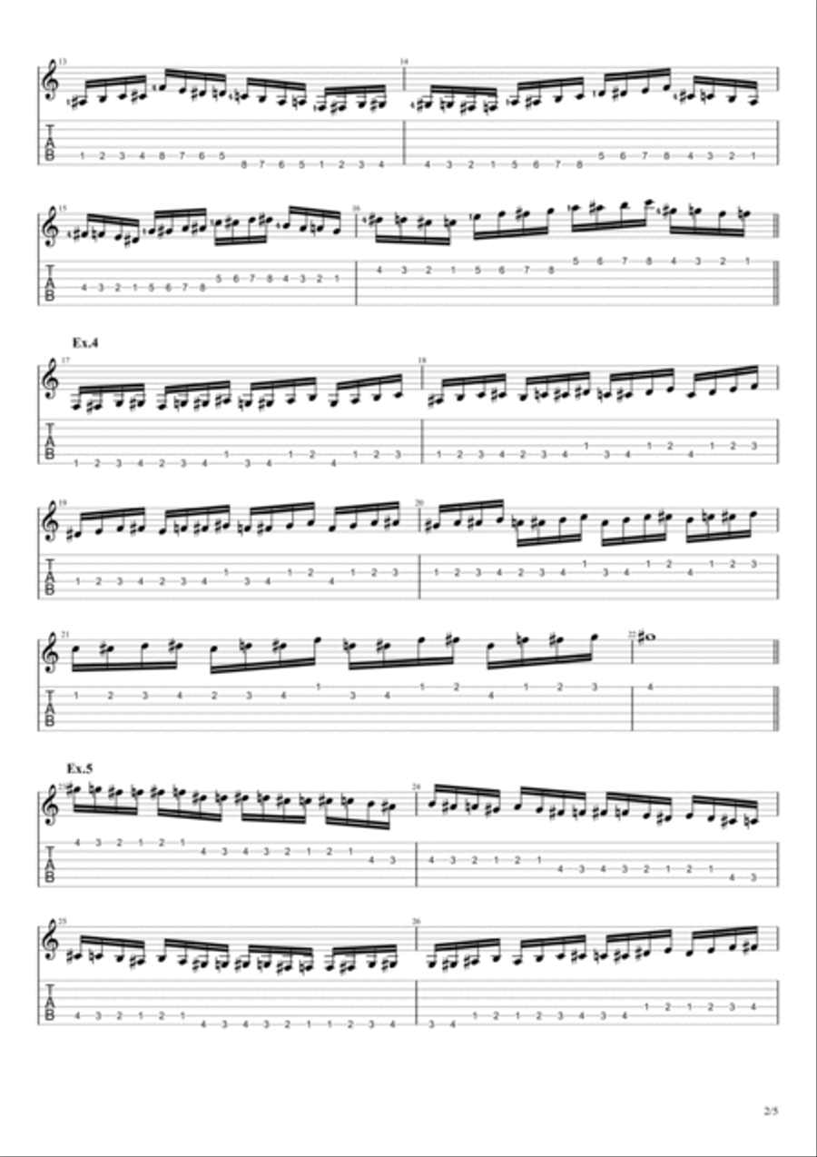 Guitar Chromatic Warmup Exercise [Advance] Electric Guitar scores gallery preview page 2