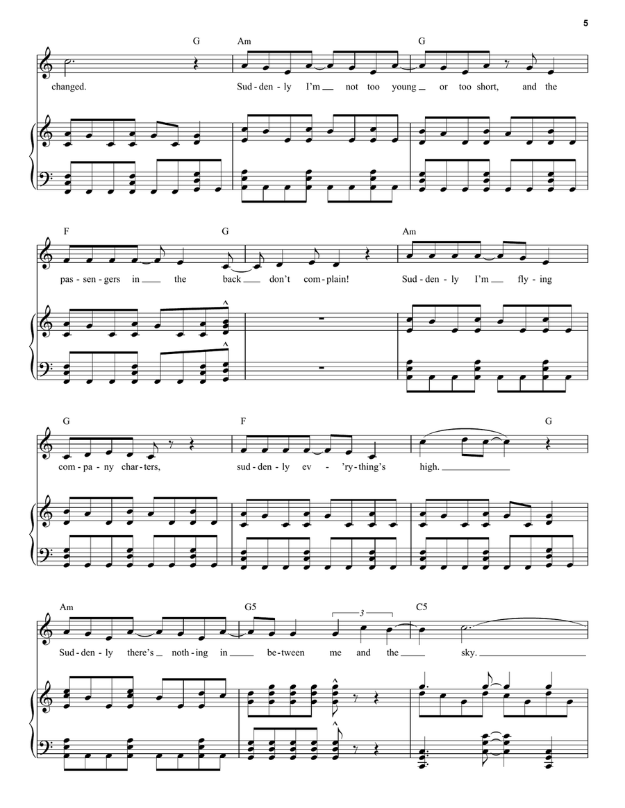 Me And The Sky (from Come from Away) Piano, Vocal scores gallery preview page 5