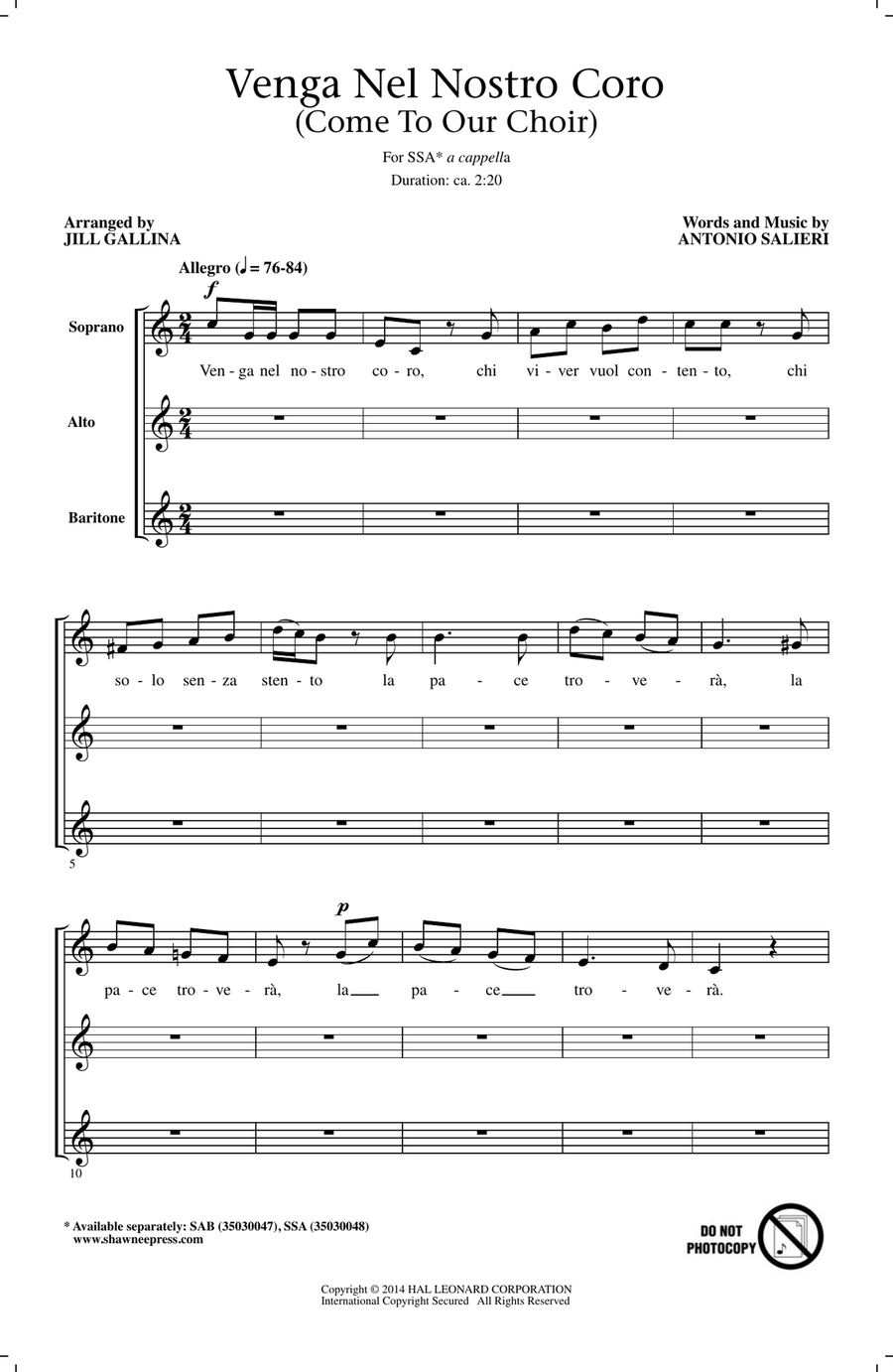 Venga Nel Nostro Coro