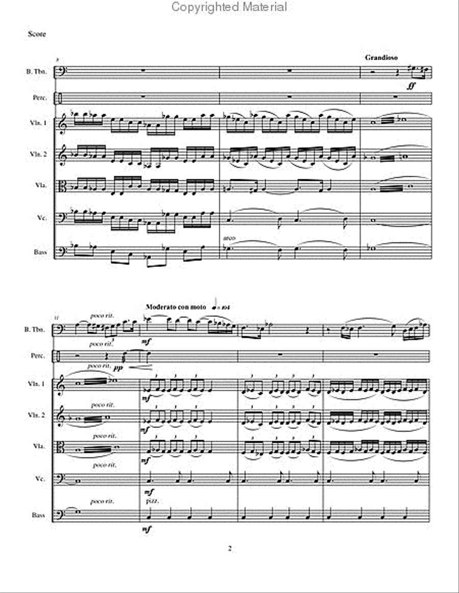 Concerto for Bass Trombone with String Orchestra & Percussion String Orchestra scores gallery preview page 5