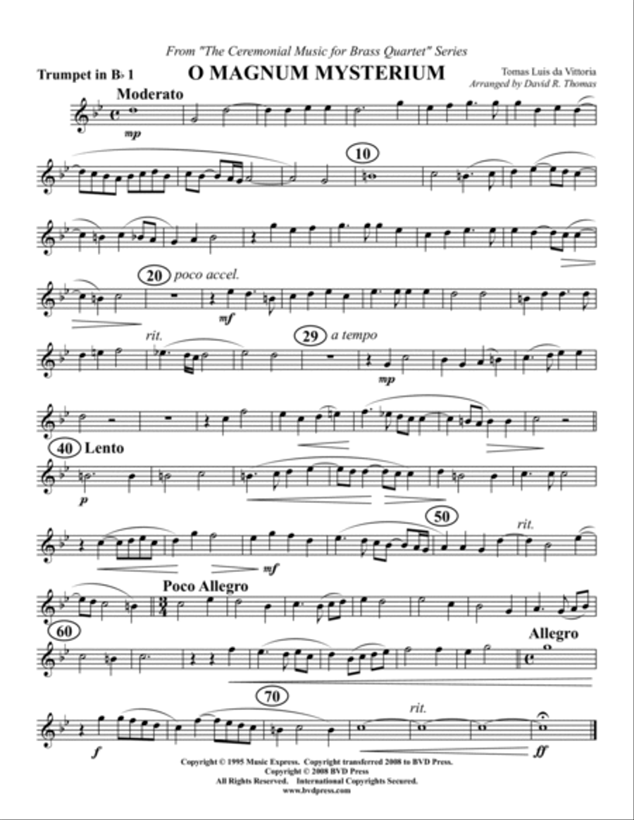 O Magnum Mysterium Brass Quartet scores gallery preview page 3