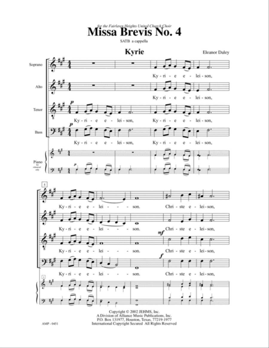 Missa Brevis No. 4 Missa Brevis No. 4 4-Part scores gallery preview page 6
