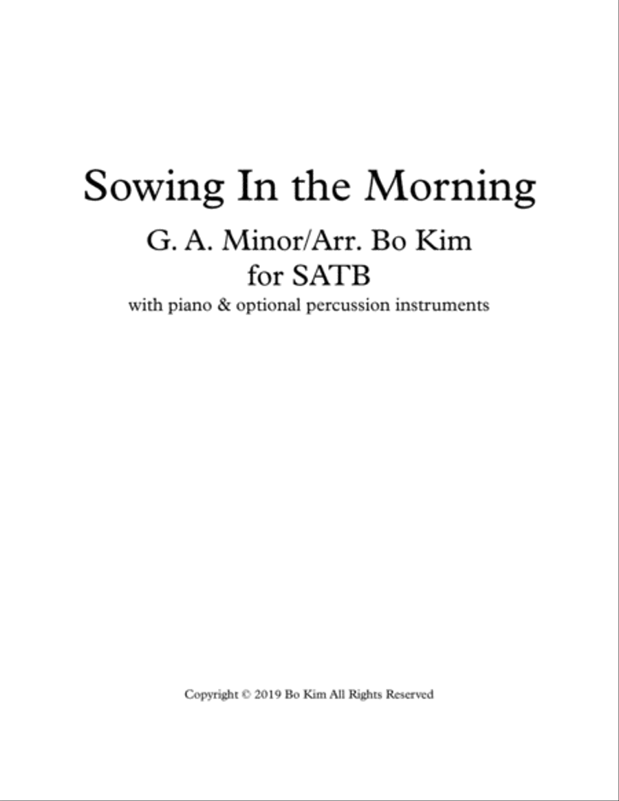 Sowing In The Morning (Bringing In The Sheaves) 4-Part - Digital Sheet Music