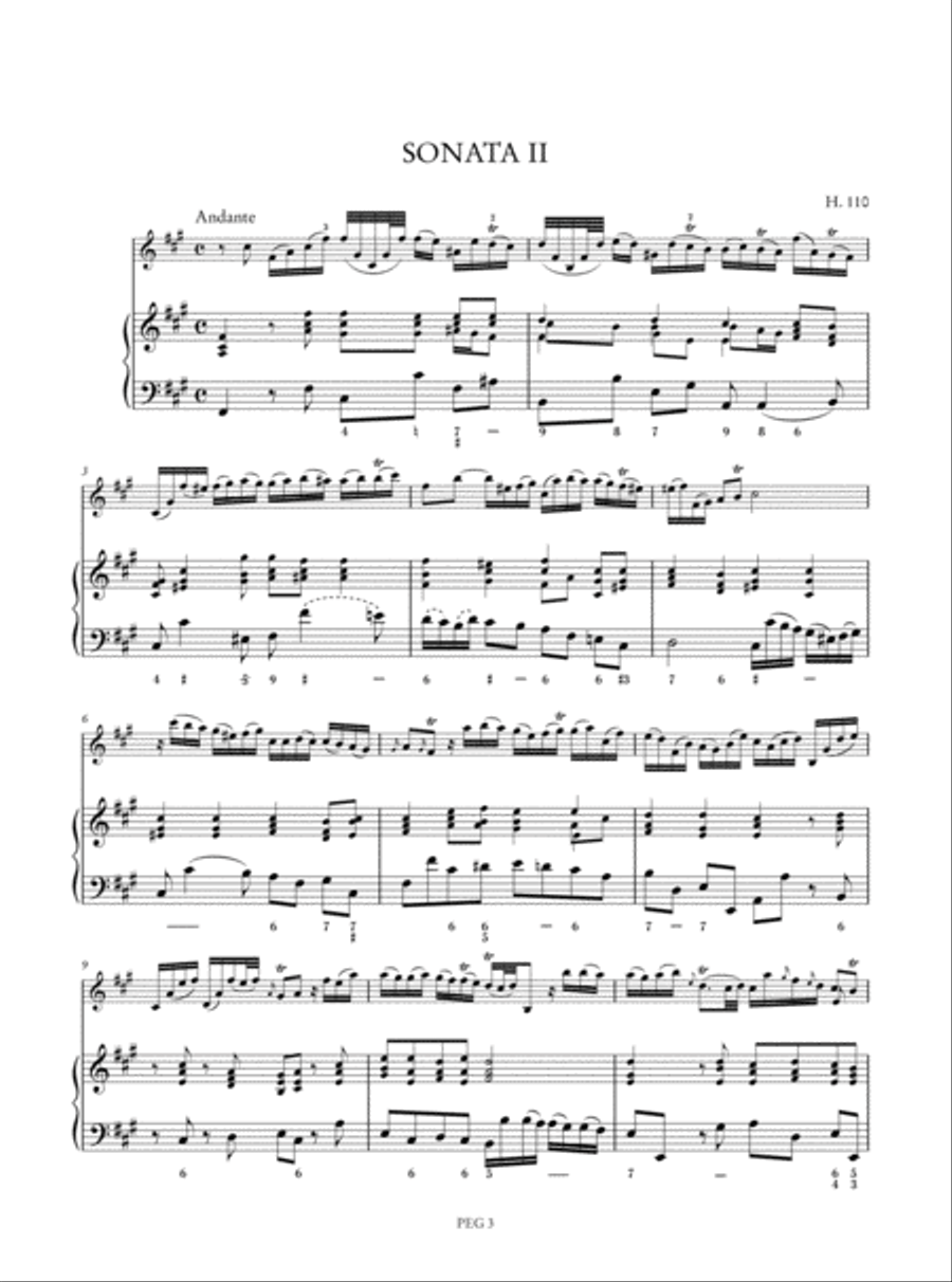 6 Sonatas Op. 5 (H. 109-114) for Violin and Basso Continuo - Vol. 1: Sonatas I-III Violin scores gallery preview page 3