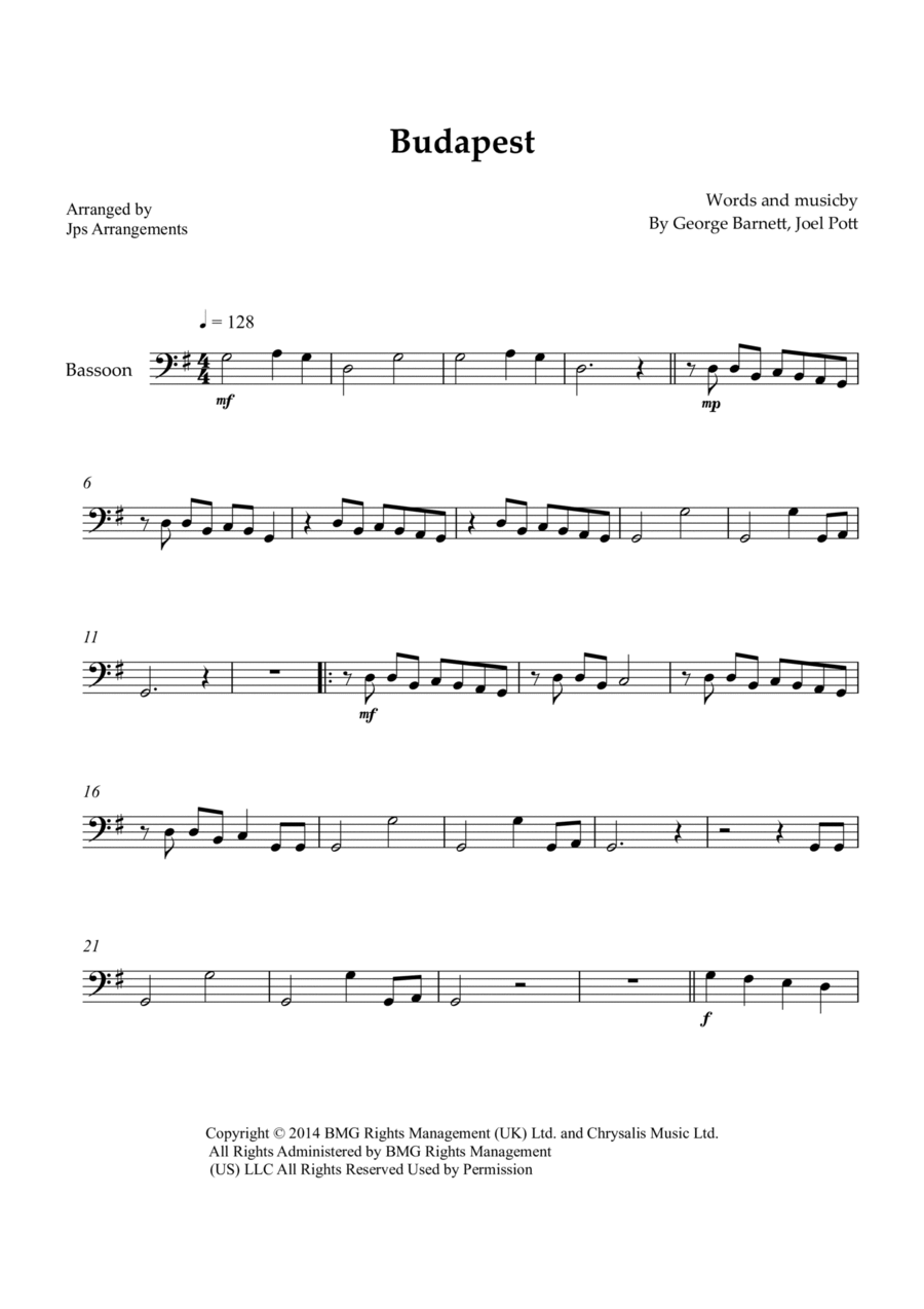 Budapest Bassoon Solo scores gallery preview page 1