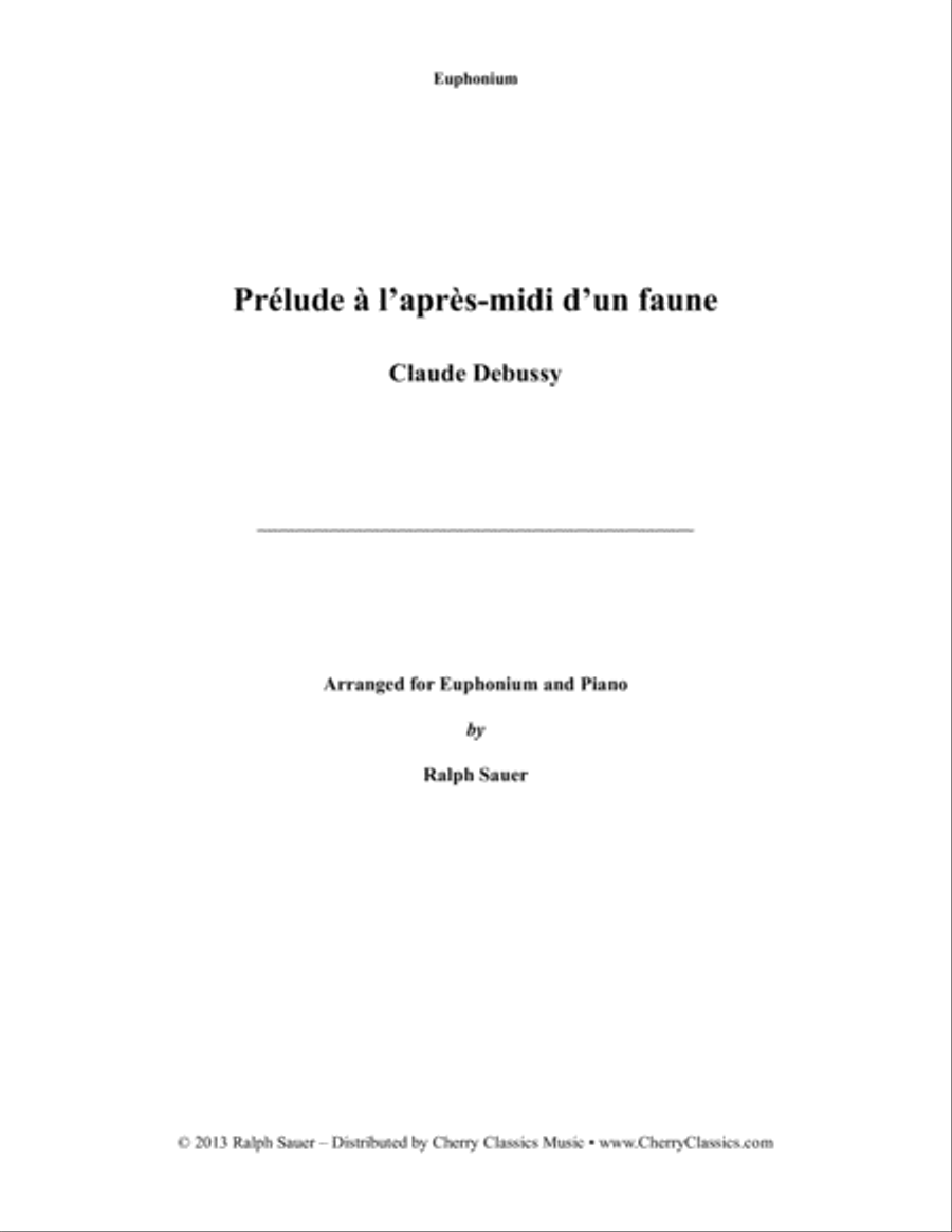 Prélude à l’après-midi d’un faune- Afternoon of a Faun for Euphonium & Piano Euphonium scores gallery preview page 2