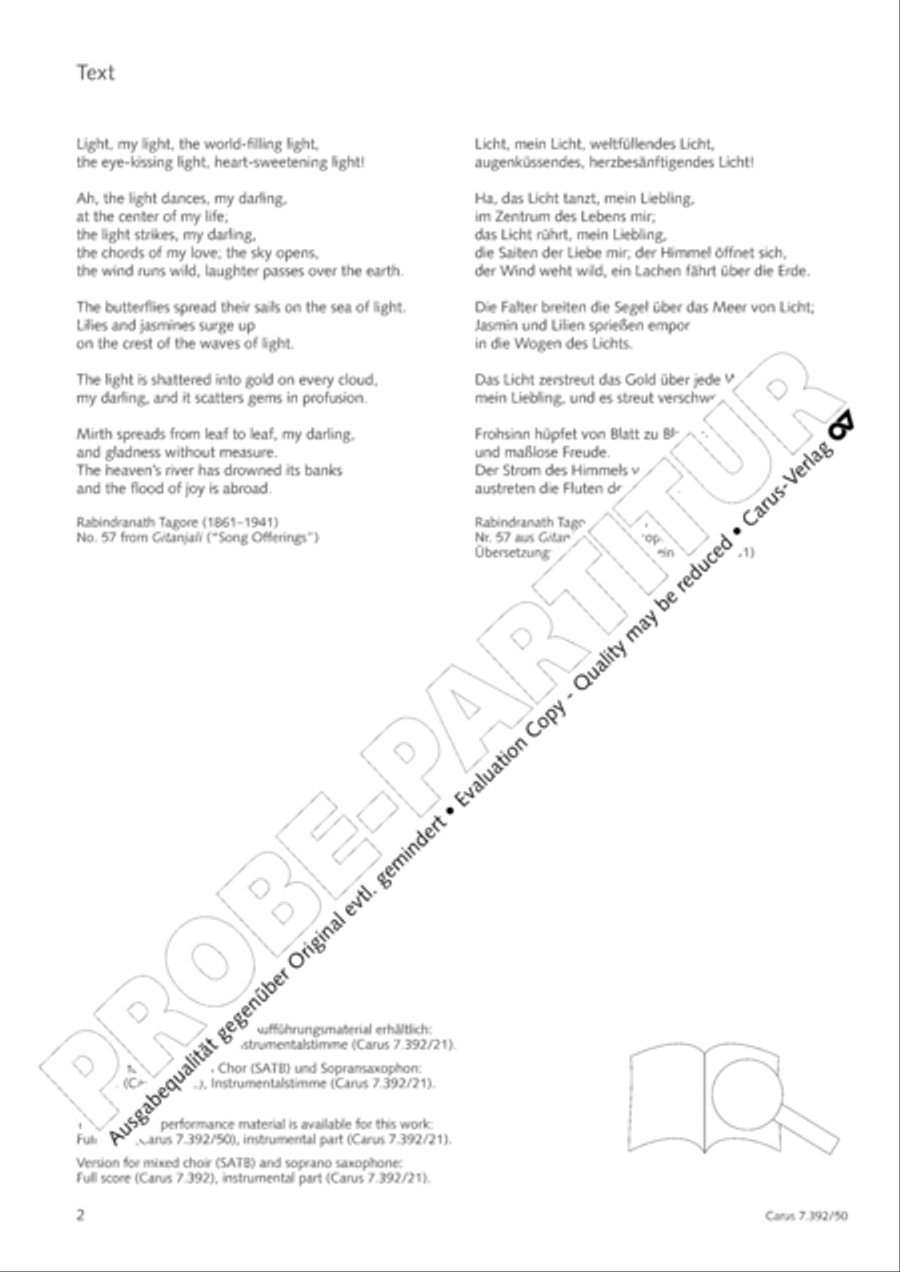 Light, my light TTBB scores gallery preview page 3