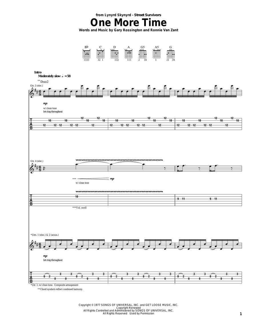One More Time One More Time Acoustic Guitar scores gallery preview page 1