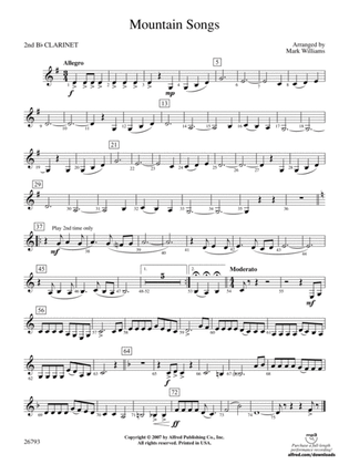 Mountain Songs: 2nd B-flat Clarinet