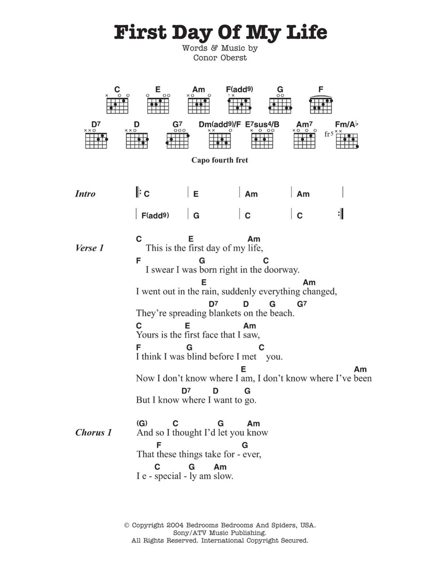 First Day Of My Life First Day Of My Life Acoustic Guitar scores gallery preview page 1