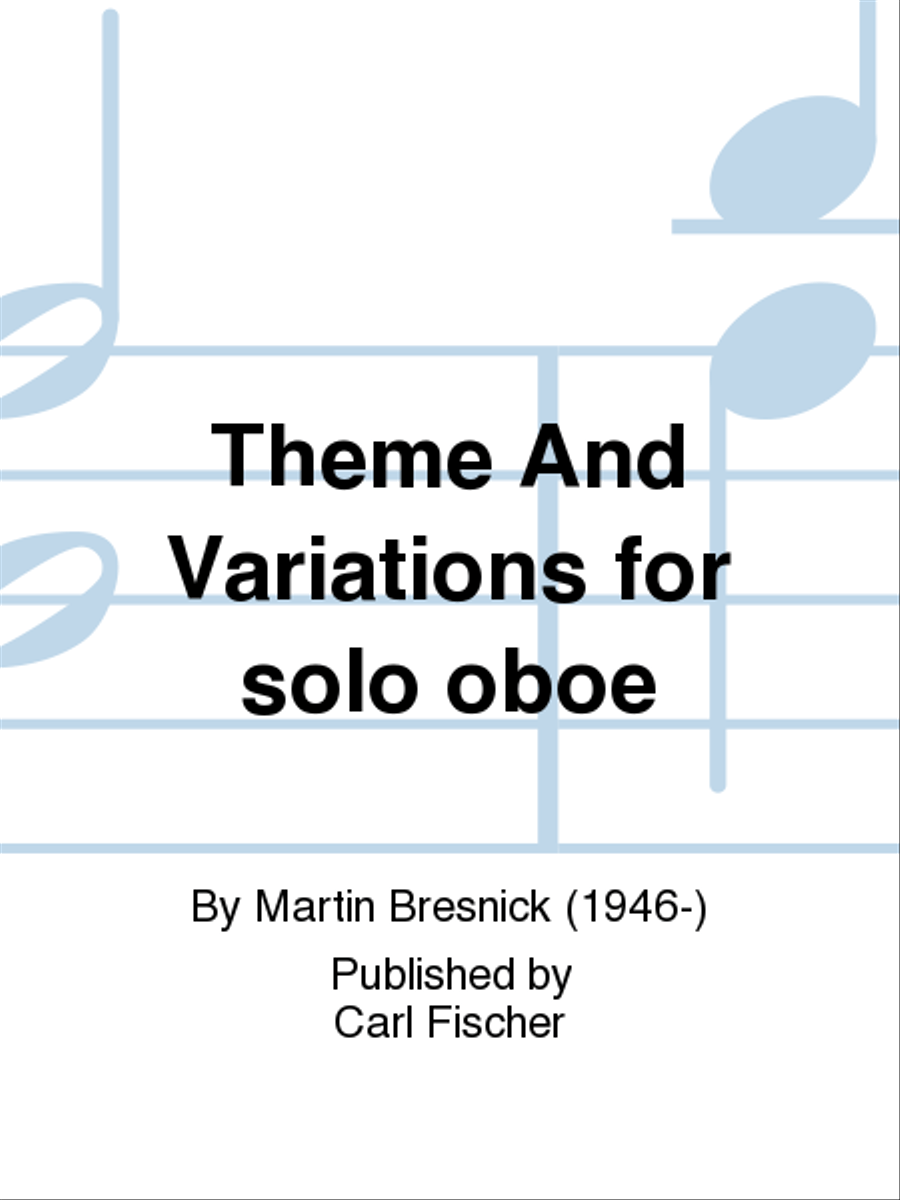 Theme And Variations Oboe Solo scores gallery preview page 1