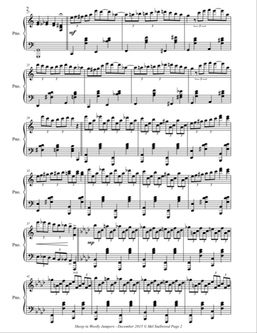 Sheep in Woolly Jumpers Piano Solo scores gallery preview page 2